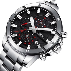Montre chronographe à quartz pour homme OEM ODM avec affichage du calendrier, bracelet en acier inoxydable, étanche, lumineuse, sport, affaires - Product Image 1