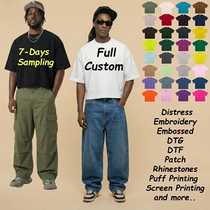 Op maat gemaakte, hoogwaardige, boxy fit, cropped <span class=keywords><strong>T-shirts</strong></span> van katoen met strass steentjes, unisex, oversized, zwaargewicht <span class=keywords><strong>T-shirts</strong></span> voor heren - Product Image 1