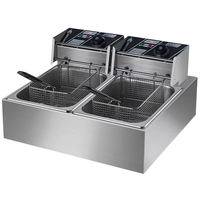 Friteuse Commerciale Électrique Professionnelle, 2 Bacs 16L, Pour Poulet Frit, Côtelettes, Frites – Machine à Frire Électrique