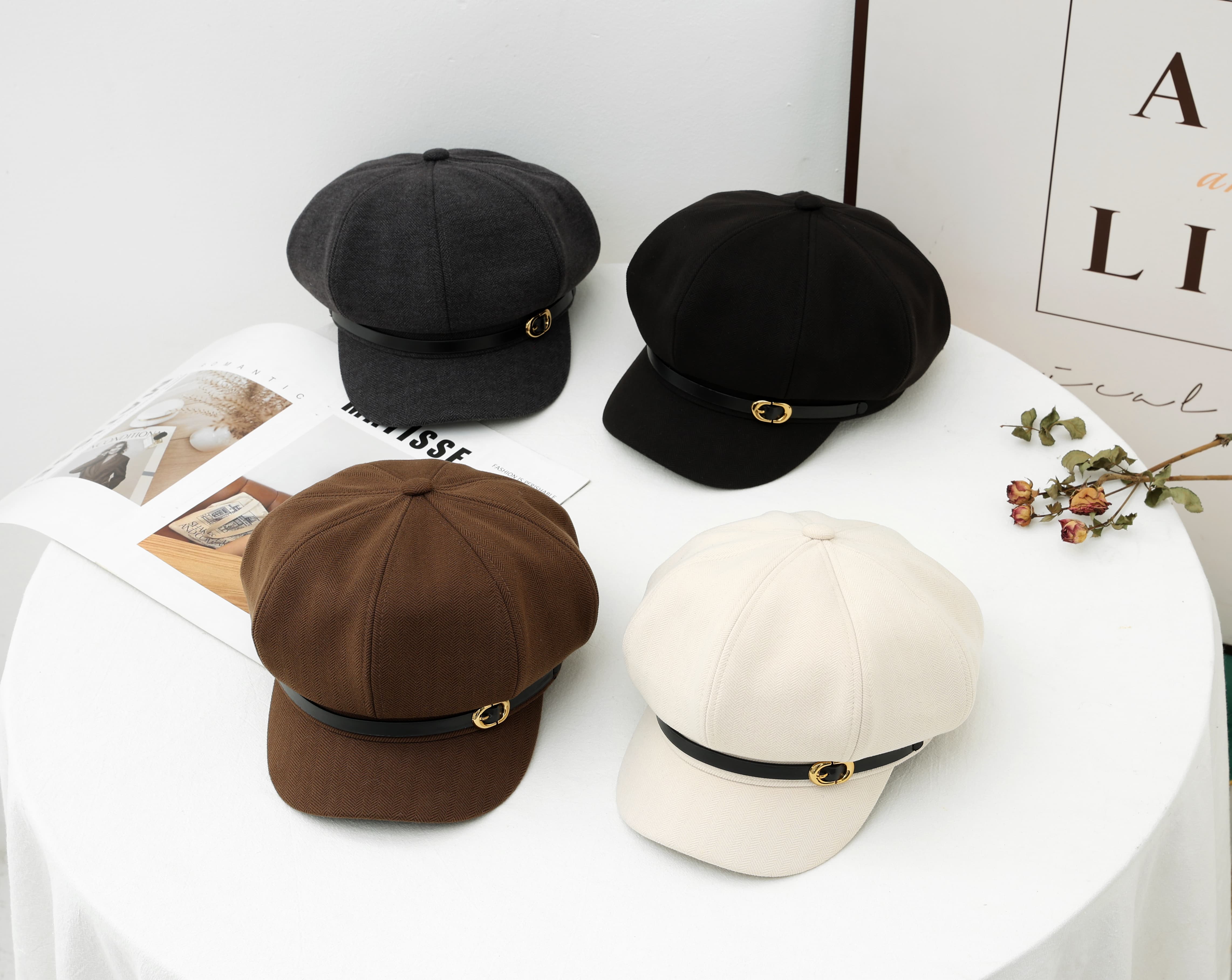 Comilaka Hombre Boina Gorras Plana Gorra Vintage Boinas Invierno Gatsby Newsboy Boina Ajustables Sombrero Plano Con Orejeras