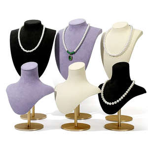 Exhibidor de Joyería de Alta Gama, Busto de Metal y <span class=keywords><strong>Gamuza</strong></span> para Collares, Estuche Exhibidor de Joyería, Maniquí para Exhibición de Joyería - Product Image 2