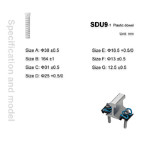 Insert fileté en plastique SDU9-1, manchon en nylon pour fixation de traverses en béton pour système de fixation de rails W14 EN 13481-2