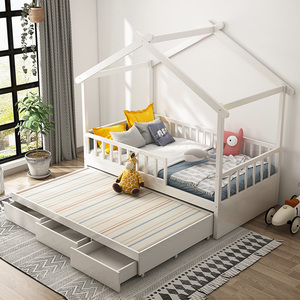 Venta caliente precio al por mayor Montessori de madera maciza Babi camas para niños moderno diseño personalizado almacenamiento niño casa Cama - Product Image 2