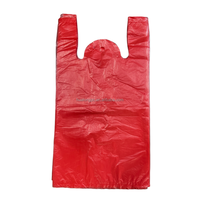 Sacs en plastique rouge personnalisés avec logo pour l'emballage de vente au détail