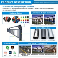 Barrière anti-collision routière personnalisée, robuste, en acier galvanisé, de qualité ingénierie, avec éléments réfléchissants, pour ponts et viaducs