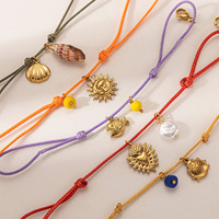 Bracelet minimaliste Resoul avec perle dorée, cordon fin réglable, bracelet porte-bonheur pour couples, cadeau