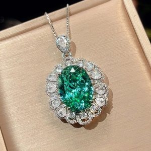 Fashion Eco-friendly Copper 13*18/10-12MM Green Zircon Pendant <b>Earrings</b> Ring <b>Set</b> Vintage Style Jewelry <b>Set</b> for Timeless Elegance - Product Image 5
