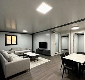 Maison préfabriquée en acier extensible de style russe moderne, avec <span class=keywords><strong>loft</strong></span>, alimentée à l'énergie solaire, étanche, pour camping, bureau, atelier, hôtel, boutique - Product Image 5