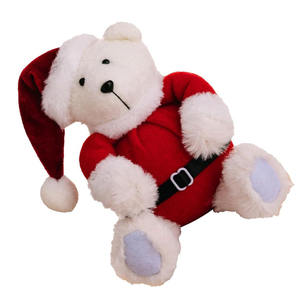 7991 <span class=keywords><strong>2026</strong></span> Новинка: плюшевый белый медведь в костюме Санта-Клауса, рождественский подарок для детей, мягкая игрушка-обнимашка, плюшевый медведь - Product Image 1