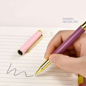 कस्टम एग्जिक्युटिव मेटल 0.5 मिमी जेल पेन ब्रांडेड लोगो लक्जरी हस्ताक्षर पेन ऑफिस के लिए ठीक लेखन टिप रंग - Product Image 3