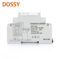 Thermostat numérique électrique 10A DIN-TC, type rail DIN, contrôleur de température avec capteur NTC