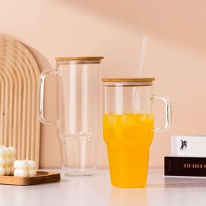 Gobelet en verre givré transparent avec poignée, 32 oz et 40 oz, pour sublimation, portable, pour bière, entrepôt USA - Product Image 2