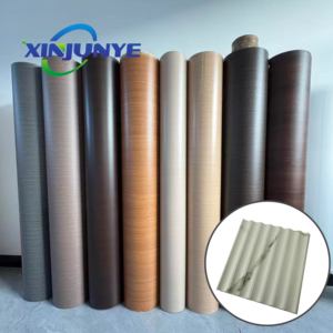 Film PVC décoratif en rouleau, prix usine, membrane sous vide pour porte, <span class=keywords><strong>vinyle</strong></span> en stock pour armoire, échantillon de film décoratif PVC - Product Image 6