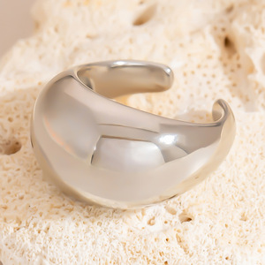 Stainless Steel <b>Ring</b> Smooth Finish Minimalist Irregular Geometric Shape Unisex Fashion Jewelry Index Finger <b>Ring</b> - Product Image 2