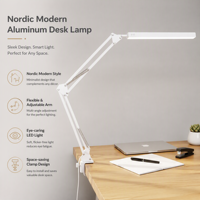 Lampe de bureau LED électrique à pince, bras flexible réglable, pour salle de lecture, simple, personnalisable, protection des yeux, intensité variable, CRI 90 élevé