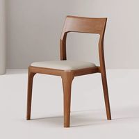 Chaise en bois massif moderne empilable, meubles d'intérieur, chaise de café, chaise de salle à manger rembourrée en cuir