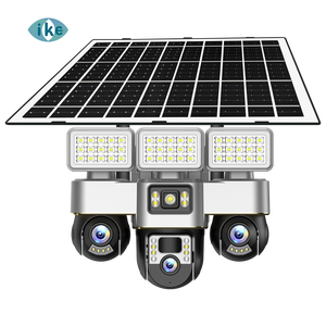 V380pro Solar Straßen laterne 4G SIM-Karte Kamera 3 Objektiv 3 Bildschirme Wifi PTZ PIR Alarm kamera mit 16W Solar panel 16000mAh Batterie - Product Image 1