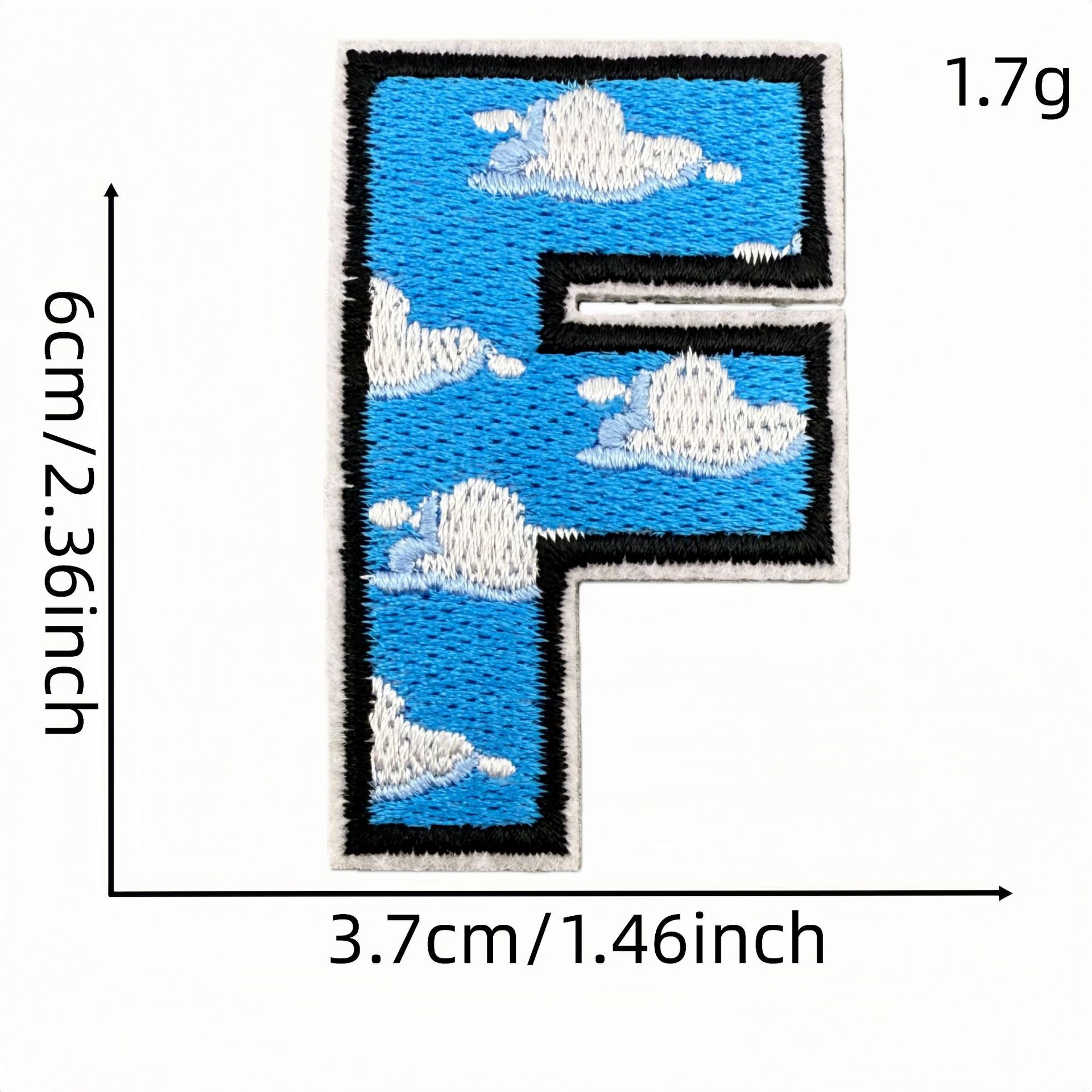 Adhesivo de tela con letras inglesas f