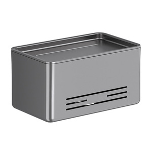 Porte-papier toilette mural rectangulaire en ABS, style minimaliste noir et gris, boîte de rangement pour salle de bain - Product Image 2