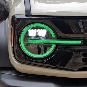 Faro Delantero para Automóvil DOS para <span class=keywords><strong>FORD</strong></span> <span class=keywords><strong>BRONCO</strong></span> 20-24, Conjunto de Faro con Lentes LED, Luces de Circulación Diurna Dinámicas, Intermitentes Fluidas - Product Image 1