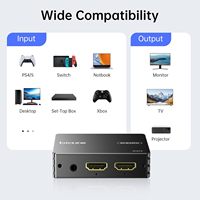 Répartiteur HDTV 8K Biaze Metal 1 vers 2, prend en charge 4K120Hz HDR Dolby/DTS EDID HDCP 2.3 PS5 Xbox NVIDIA, extraction audio 3.5mm Type-C