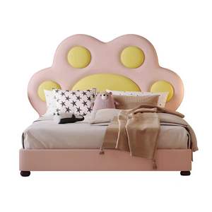 만화 고양이 어린이용 침대, 헤드보드가 있는 원목 수납 침대 (남아 및 여아용) - Product Image 6