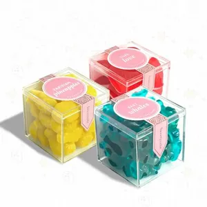 Caramelle acriliche Candy Cube 5.5*5.5*5.5cm scatola di bomboniere acriliche quadrate per natale