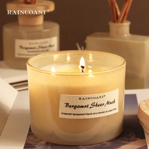Candele profumate RAINCOAST personalizzate con coperchio <span class=keywords><strong>in</strong></span> legno <span class=keywords><strong>da</strong></span> 350G di candele di lusso <span class=keywords><strong>in</strong></span> cera di soia - Product Image 2