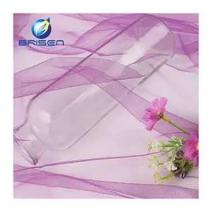 China Factory 20D Purple Upholstery Transparent Tutu Soft 100 Nylon Tulle Net Fabric