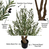 Arbre d'olivier artificiel de 210 cm en gros, arbre de bonsaï d'olivier artificiel démontable, plante artificielle pour la décoration intérieure commerciale