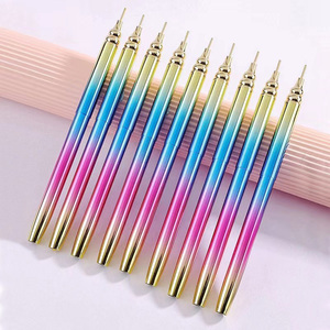 Crayon de cire rétractable double extrémité blanc et rose, outil de prélèvement de strass, stylo de prélèvement double face pour la peinture diamant et le nail art - Product Image 4