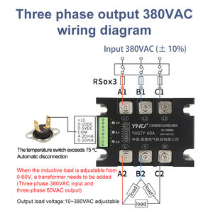 Módulo Regulador de Voltaje de CA Trifásico YHKJ, Relé de Estado Sólido Monofásico con Tiristor; Regulador de Potencia para Ajuste de Energía - Product Image 5