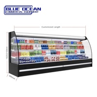 Réfrigérateur à affichage ouvert personnalisé de haute qualité de style européen à température unique pour vitrine de fruits