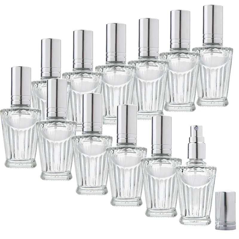 H & D 12 adet parfüm Atomizer şişeleri boş doldurulabilir seyahat Mini taşınabilir sprey şişe seti ücretsiz huni pipetler dağıtıcılar