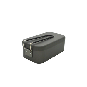 CPJ-48B black portable foldable handle camping aluminium lunch box tableware