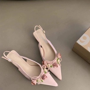 Sandalias de tacón alto estilo francés con trenzas, estilo hada, zapatos de mujer, sandalias blancas de verano con tacón alto. - Product Image 4