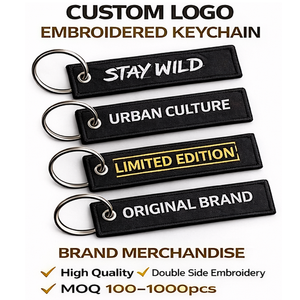 Porte-clés tissé double face personnalisé avec texte et logo brodé – Étiquette de clés sur mesure - Product Image 6