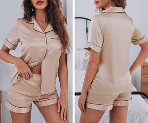 Best Women Sexy <b>Lingerie</b> Pajamas Set 2Pcs/Set Elegant Short Sleeve Top and Shorts Night Suit Underwear <b>Sleepwear</b> - Product Image 2