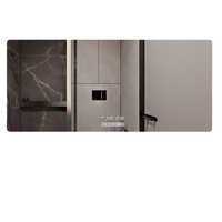 Miroir de salle de bain LED rectangulaire moderne et minimaliste à coins arrondis avec rétroéclairage et commande tactile pour coiffeuse et hôtel (vente en gros)
