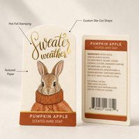 Étiquettes personnalisées à chaud en papier texturé découpées pour bouteilles de shampoing, de savon et de cosmétiques, impression OEM