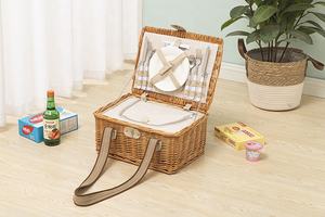 2 인용 피크닉 바구니 쿨러 위커 피크닉 바구니 세트 - Product Image 4