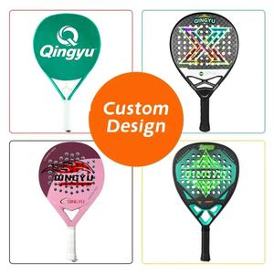 Raqueta de Pádel de Fibra de Carbono Qingyu OEM/ODM Personalizada 3K 12K 18K, Alto Rendimiento, Núcleo Ligero de EVA, Cara de 45CM, Impermeable, Hecha a Mano - Product Image 3