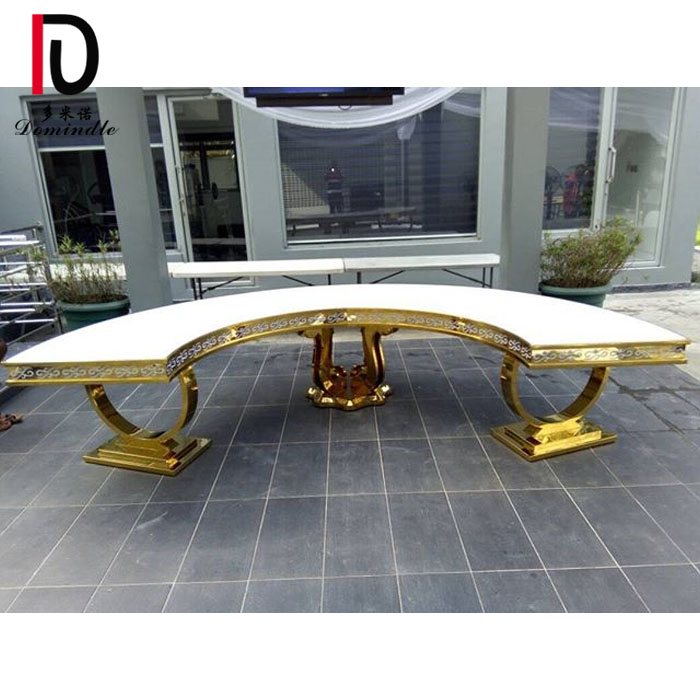 Белый свадебный полукруглый обеденный стол из нержавеющей стали Dominate WC09