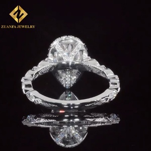 Anillo de Compromiso de Lujo con Diseño Personalizado, Joyería de Diamante Moissanita, Oro Sólido de 10K, Anillo de Bodas de Moissanita con Diamantes - Product Image 5