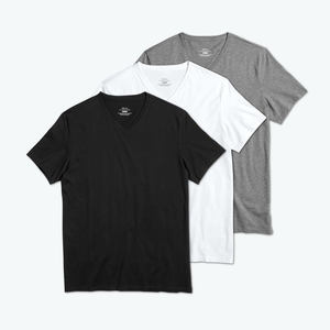 <span class=keywords><strong>Scollo</strong></span> a V <span class=keywords><strong>uomo</strong></span> 95% cotone 5% Spandex canottiere intimo manica corta canottiera camicie estive Bodybuilding magliette tinta unita - Product Image 4