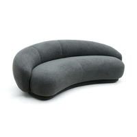 Canapé en tissu bouclé incurvé, style moderne minimaliste, ensemble modulaire en forme de croissant, garni de mousse, couleur crème, pour salon