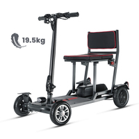 Scooter de mobilité de voyage lumière de luxe 19KG Scooter pliable 4 roues mobilité adulte électrique hors route pour les personnes âgées handicapées
