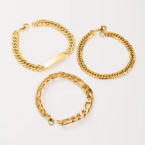 Jachon High Polish Jewelry Stainless Steel Silver Gold Plated Chain Bracelet fine jewelry bracelets