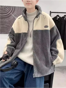 Blouson Bomber Homme Tendance Décontracté Doublé Sherpa Rembourré Ample Épais Chaud Zippé Non-tissé pour Automne Hiver Adolescents Garçons - Product Image 2