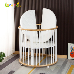 Phong Cách Châu Âu Bé <span class=keywords><strong>Crib</strong></span> Rắn Gỗ Bé Cũi Giường Đa Chức Năng Vòng Cũi Trẻ Em Với Có Thể Điều Chỉnh Các Tính Năng Cho Trẻ Sơ Sinh Giường Cũi - Product Image 3